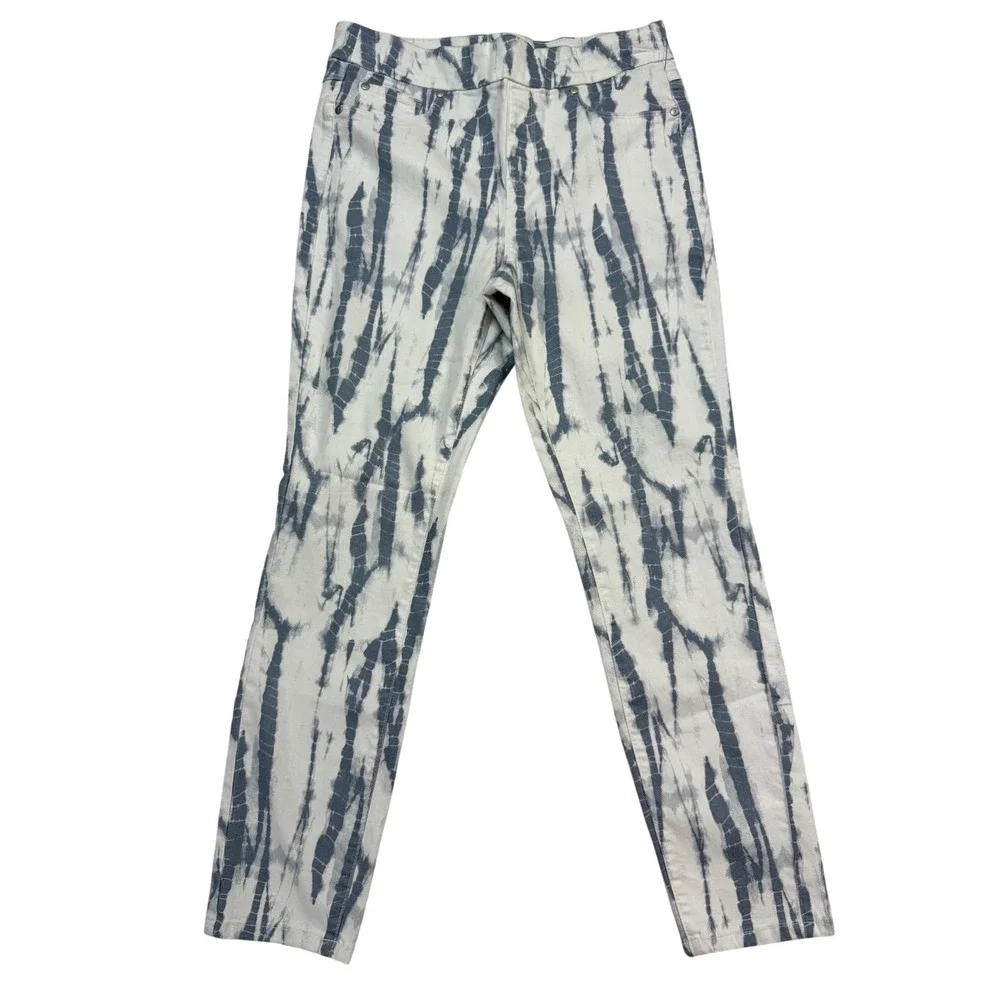 Tribal Jeans Ankle Jegging Womens 10 Slate Blue New Tie Dye Pull On 50560-1381